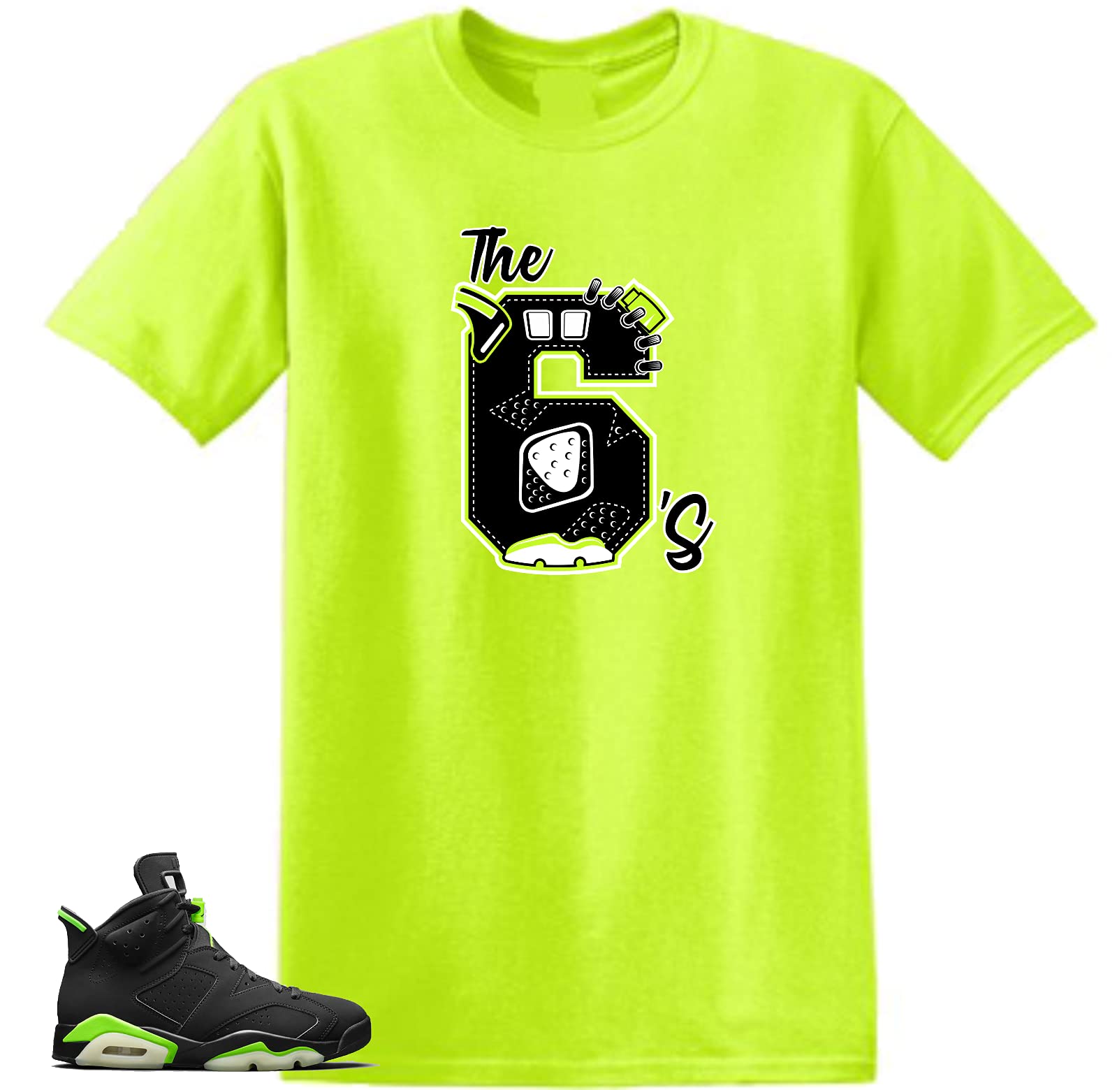 SNELOSShirt Match Sneaker Jordan 6 Electric Green Match Jordan Tee
