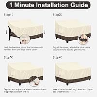 Vista 7 de PureFit Funda impermeable para sofá de exterior, funda para muebles de sofá de patio, funda de sofá biplaza de 2 plazas con ventilación de aire