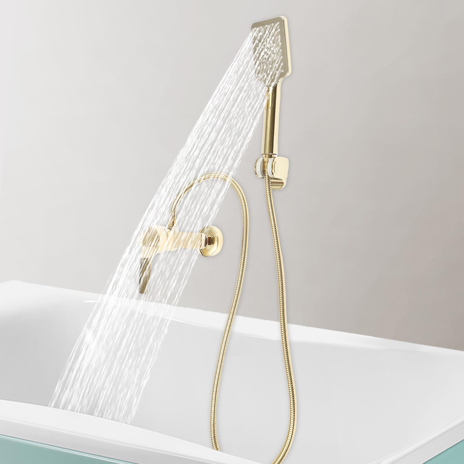 Colonne De Douche Avec Mélangeur Thermostatique Ensemble De Douche À Pluie Mural Douche À La Main Mode Chaud Et Froid Mode Double Sortie D'eau Convient Pour Salle De Bains Avec Douche Familiale Hôtel