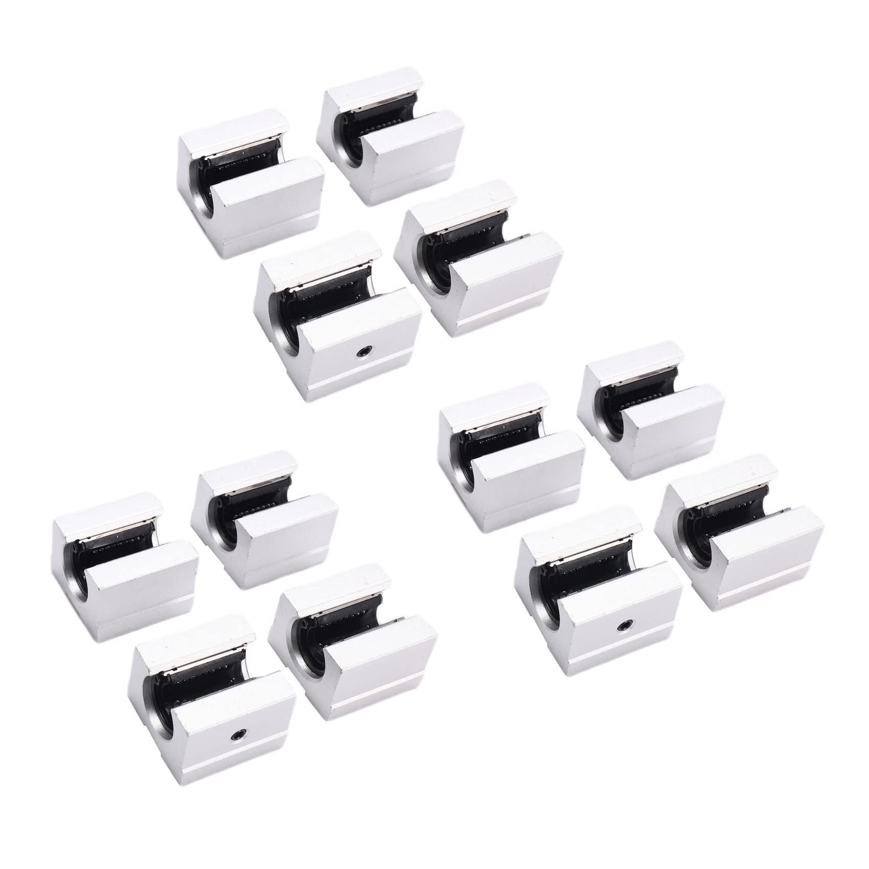 Jnchdghwa Silver 12 X Sbr12uu 12Mm Aluminum Linear Motion Router Bearing Block,