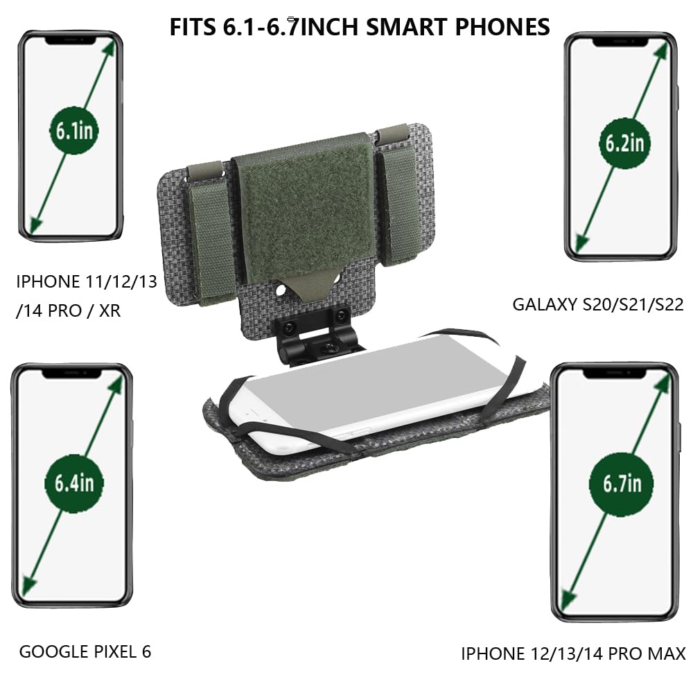 Foldable MOLLE Navigation Phone Carrier Board,Phone Holder for Vest,Quick-Release for Universal Screen Size 6.1