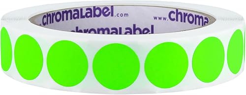 ChromaLabel Calcomanías redondas de colores de 3/4 pulgadas, etiquetas de codificación de color extraíbles de alta visibilidad, fáciles de escribir