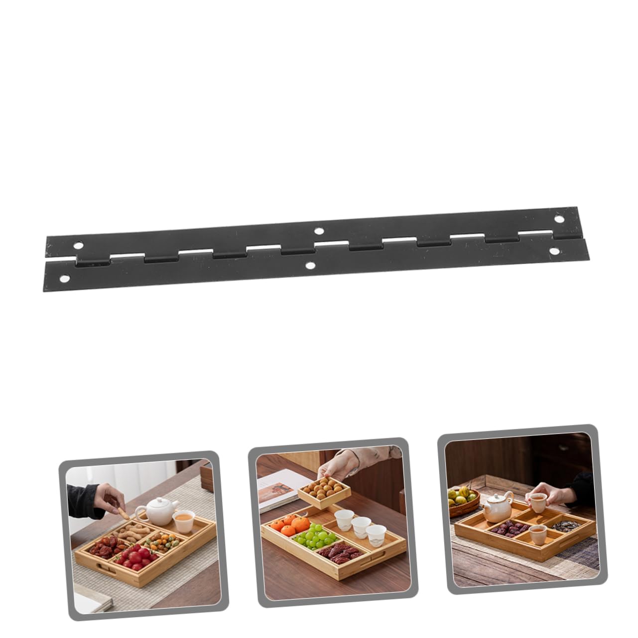 Hohopeti 2pcs Jewelry Box Hinges Wooden Long Piano Hinges Strong Smooth Operation Safe for Hands