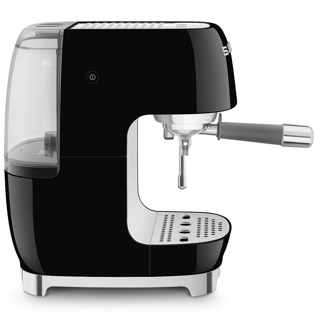 Smeg, Cafetera Espresso Manual ECF03BLEU, Thermoblock, Función de Brew Cold, Boquilla de Vapor y Manómetro, Depósito de 1,4 L, 1650 W, Negro