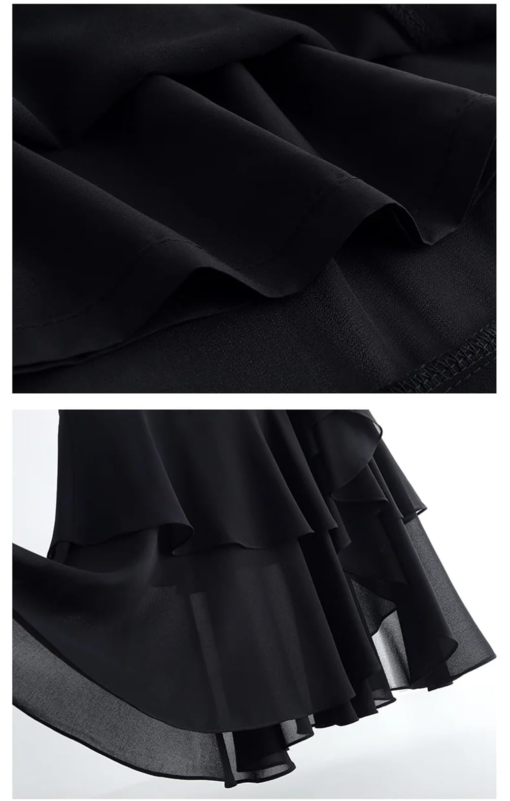 Donne Irregolare Fishtail Chiffon Gonne A Vita Alta Party Ruffles Long Gonne