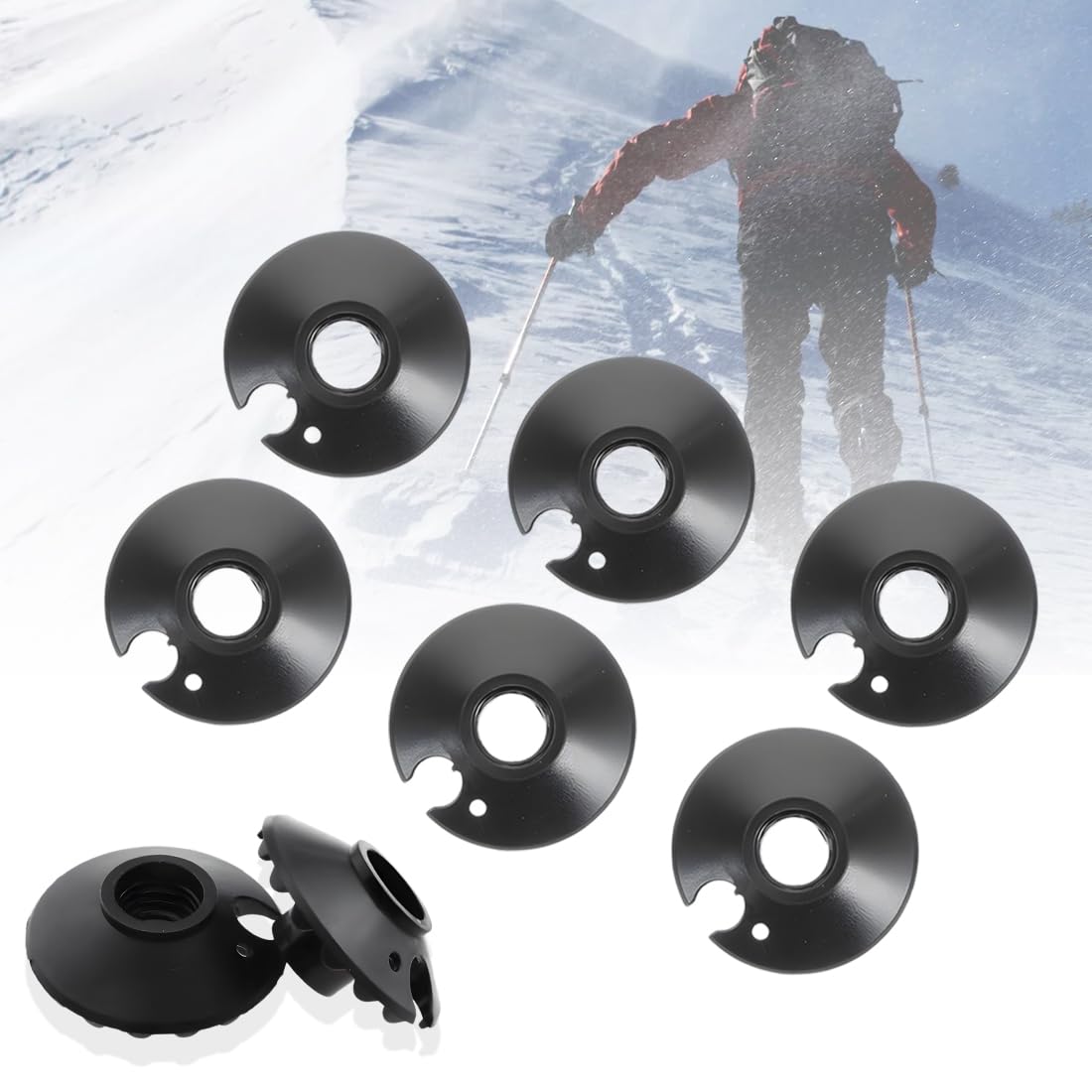8 pièces de Remplacement de la traînée de Neige, Protecteur de Pointe de bâton de Marche, paniers de Boue de Ski de Neige pour bâtons de Marche de randonnée,Panier de bâtons de randonnée