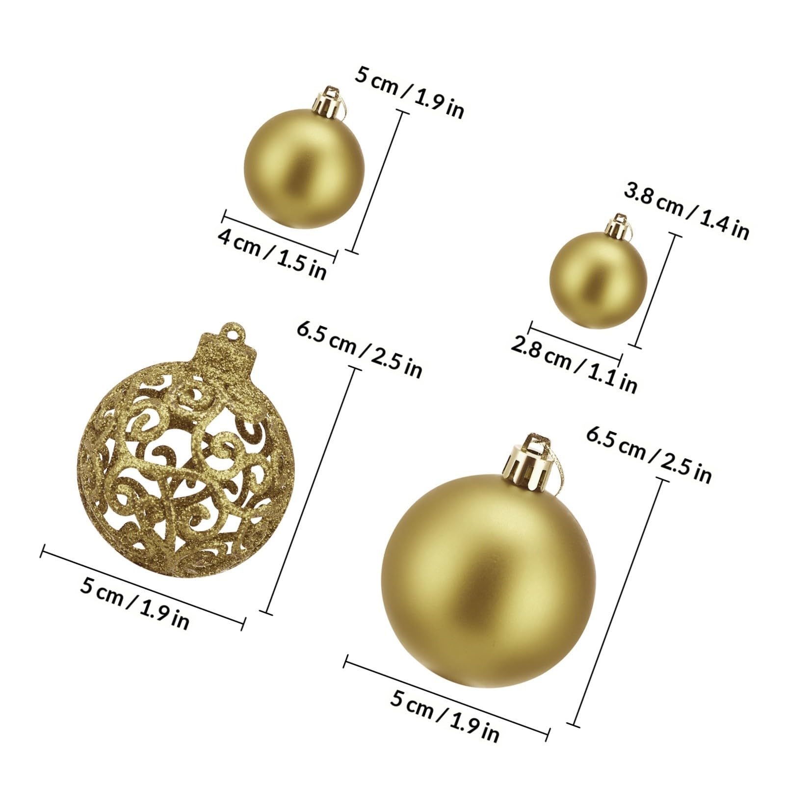Toyvian 100 Unidades Bolas de Decoración Navideña para Árbol de Navidad,