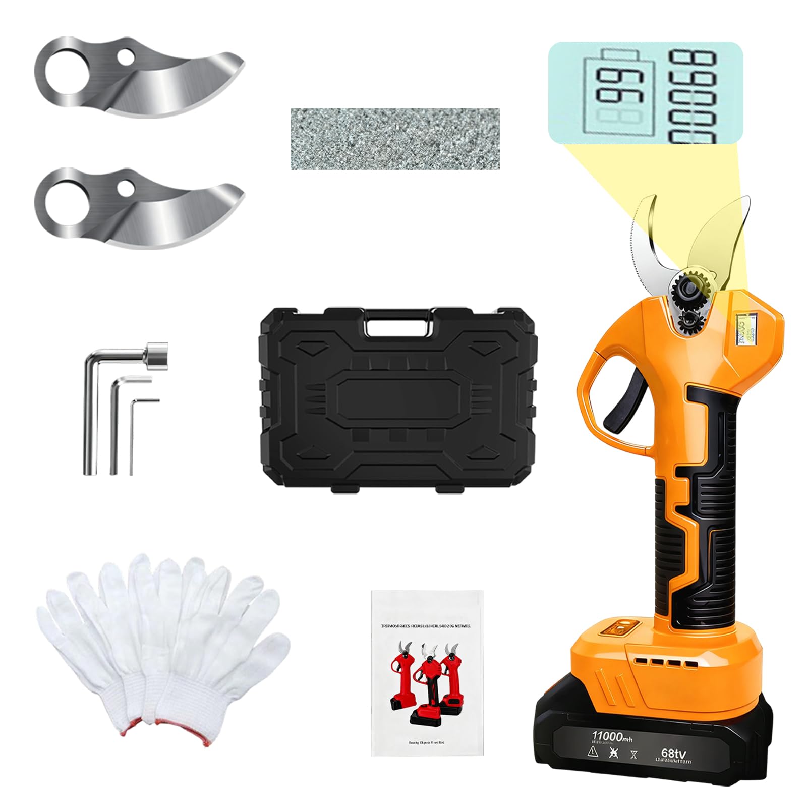 Electric Secateur Tree Pruner for Makita 18V Battery, 50MM Cordless Pruning Shears with LCD Display, SK5 Blade and Carry Case Branch Cutter for Tree & Flower Trimming (No Battery)
