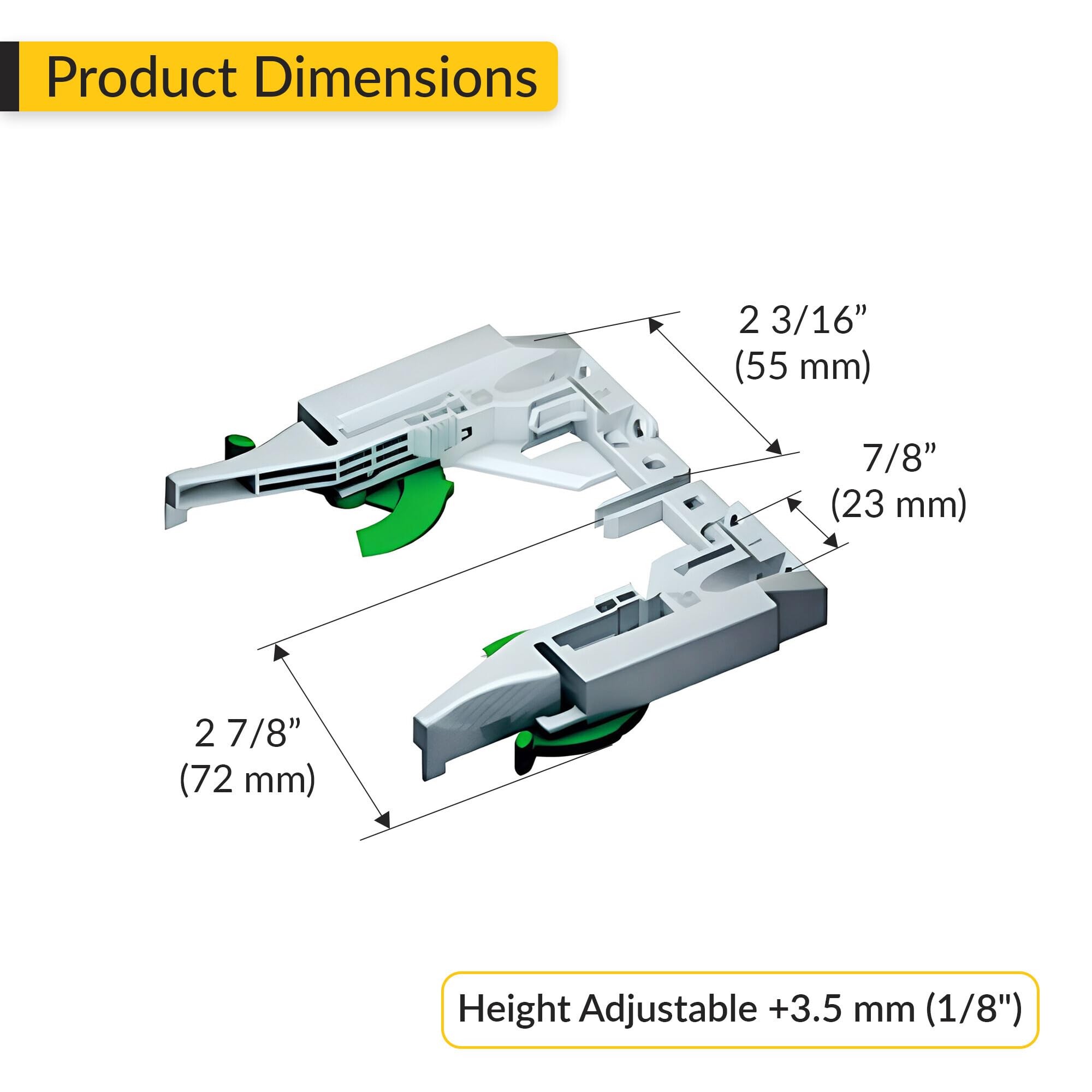 Brixwell QHCA-001 1D Front Locking Device and Shelf Holder Set Gray