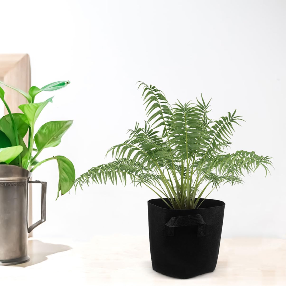 ibasenice Bolsas de Cultivo para Vegetales y Plantas, 5 Unidades, Tejido No Tejido, Asas Cómodas, Macetas de Jardín Capacidad de 10 Galones
