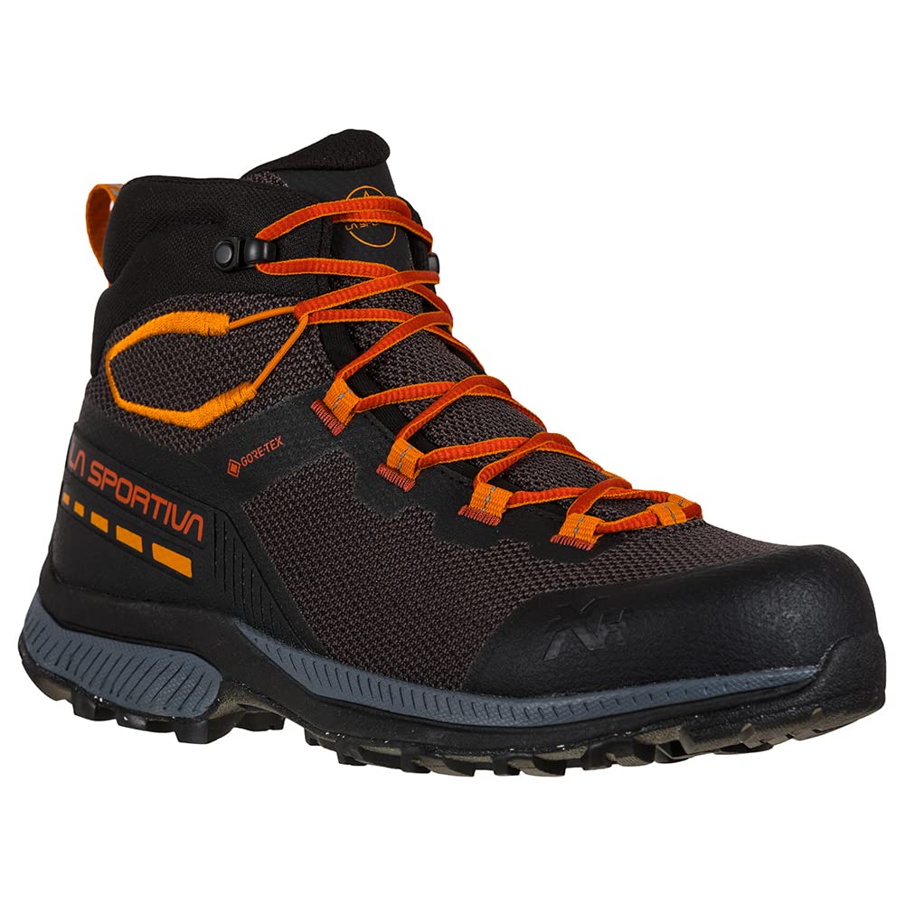 La Sportiva Men's TX Hike Mid Hiking Boots, Carbon/Saffron, 12.5