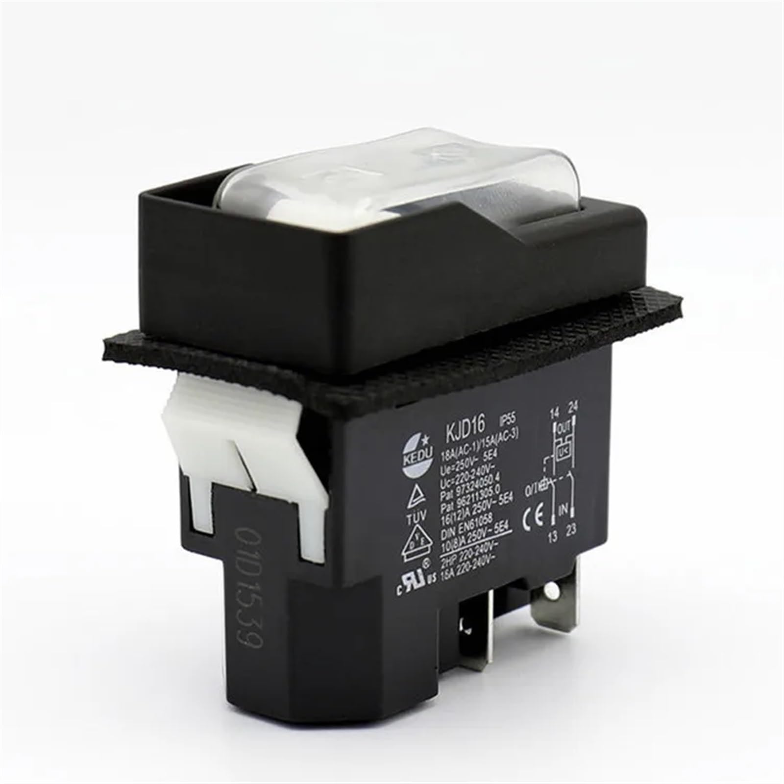 KJD16 220V-240V 120V 4/5 pines Botón pulsador magnético Interruptor de encendido y apagado con protección contra sobrecarga UVLO for repuestos de herramientas eléctricas(220V 5 pins)