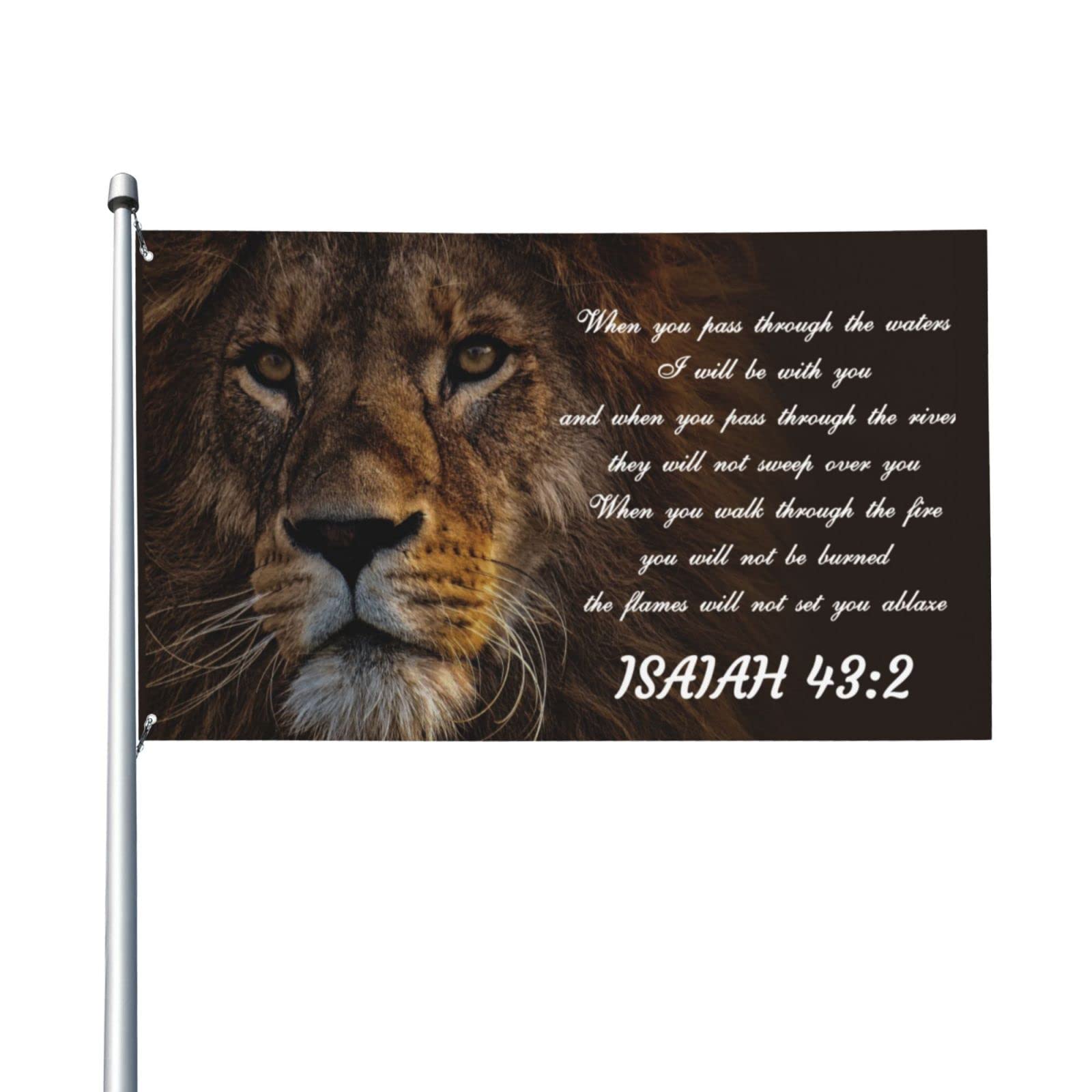 VIVACITE Christian Flag 3x5 Garden Patio Decor Front Porch Decorations Outdoor Art Prayer Flags Religious Faith Christian Gifts with Bible Verse