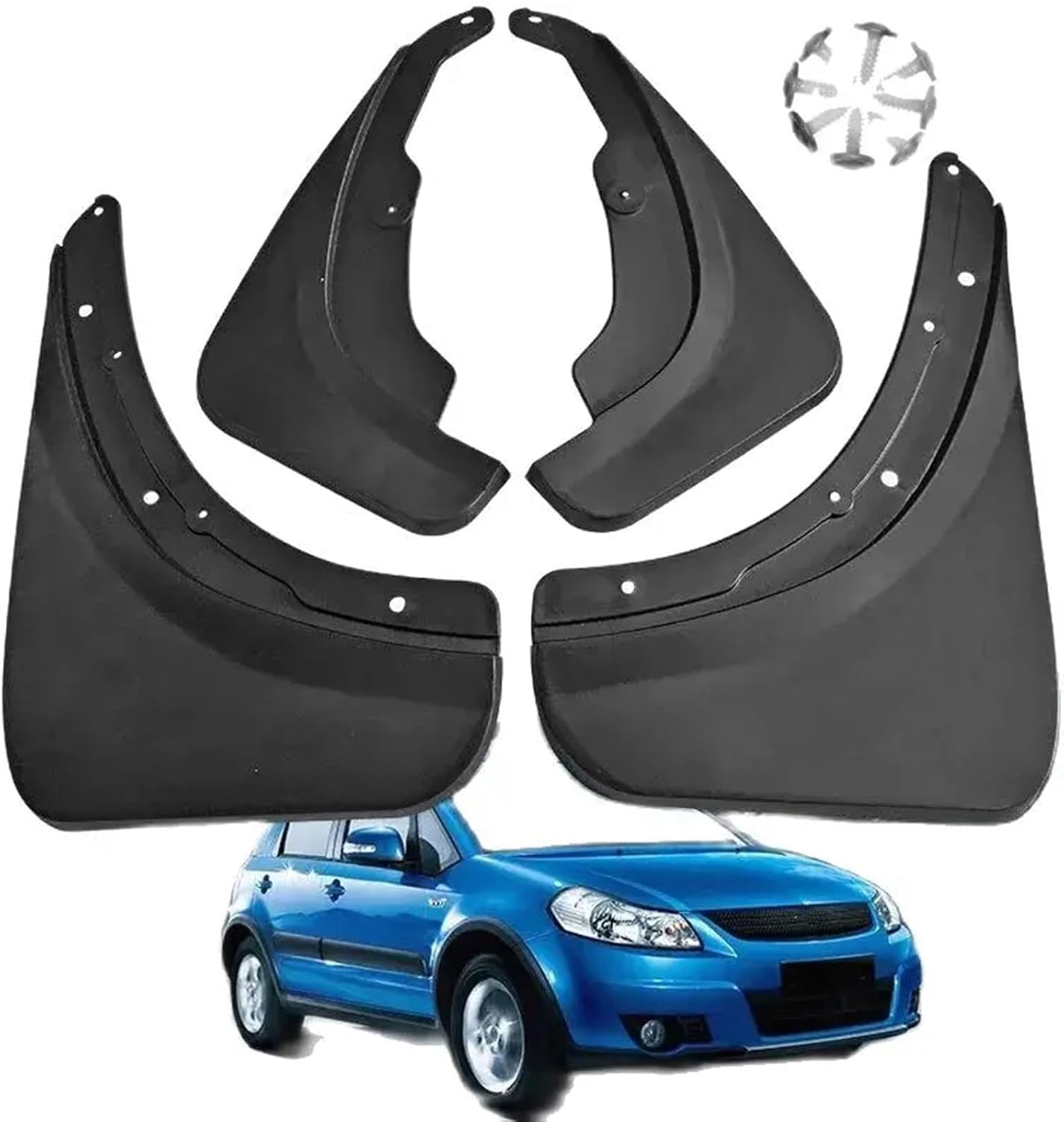 RESKIU 4PCS Mud Flaps for Suzuki SX4 Hayon 2007~2013, Splashproof No Drill Easy Install Front Rear Wheel Protection Fender Mudflaps All-Weather Splash Guards
