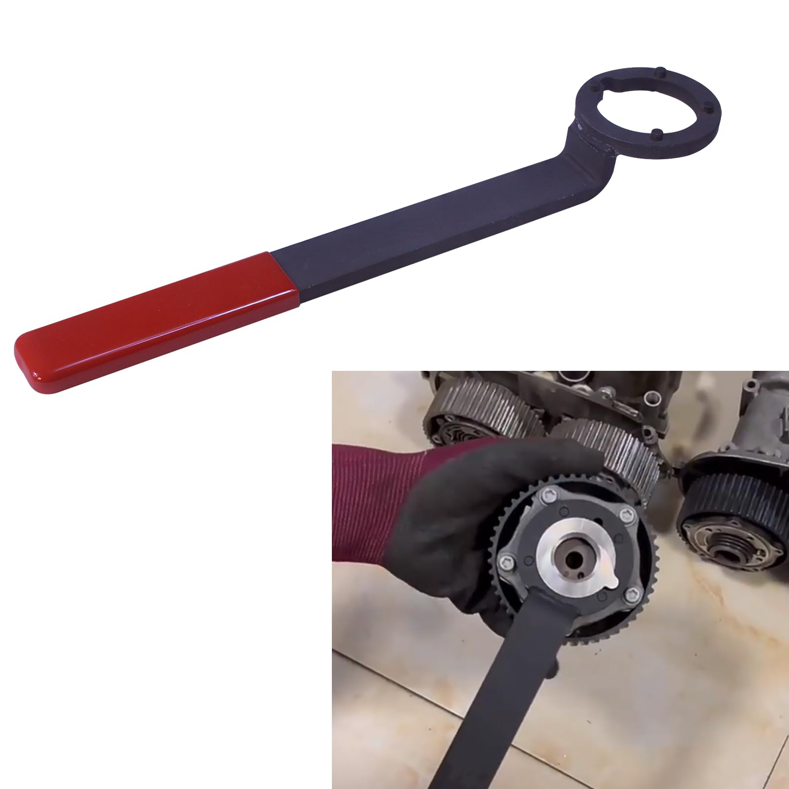 TradeINArt Engine Timing Belt Change Tool Crankshaft Pulley Holding Tool Compatible with VAG EA211 VW Golf