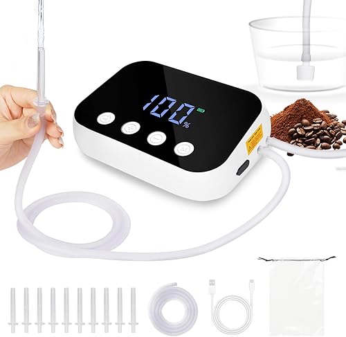 Enemas eléctricos para limpieza de colon para mujeres y hombres, kit orgánico de café con enema de café, presión de agua ajustable 100 con pantalla