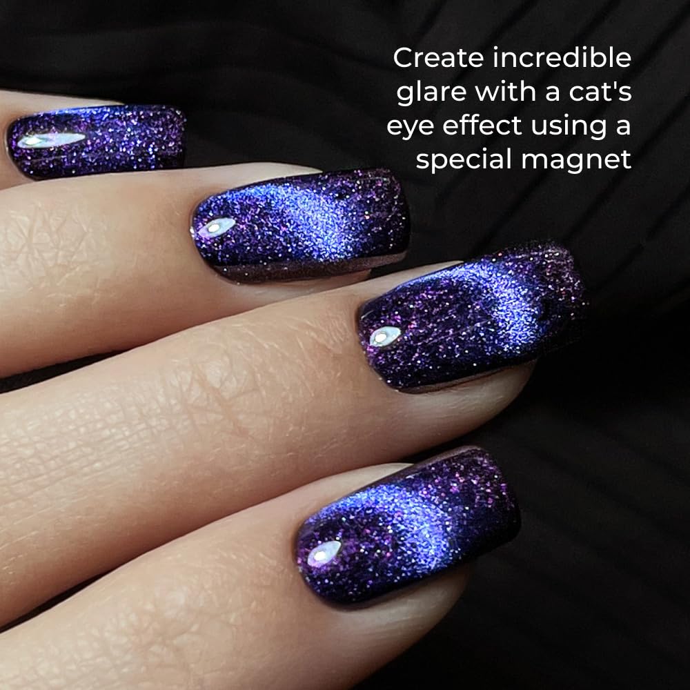 NR Pearl Cat Eye Gel Polish 102 Blue-Green (10ml) – Magnetic Pearl Effect, Dual Tone Long-Lasting Soak Off UV/LED Formula For Professional Manicure 4