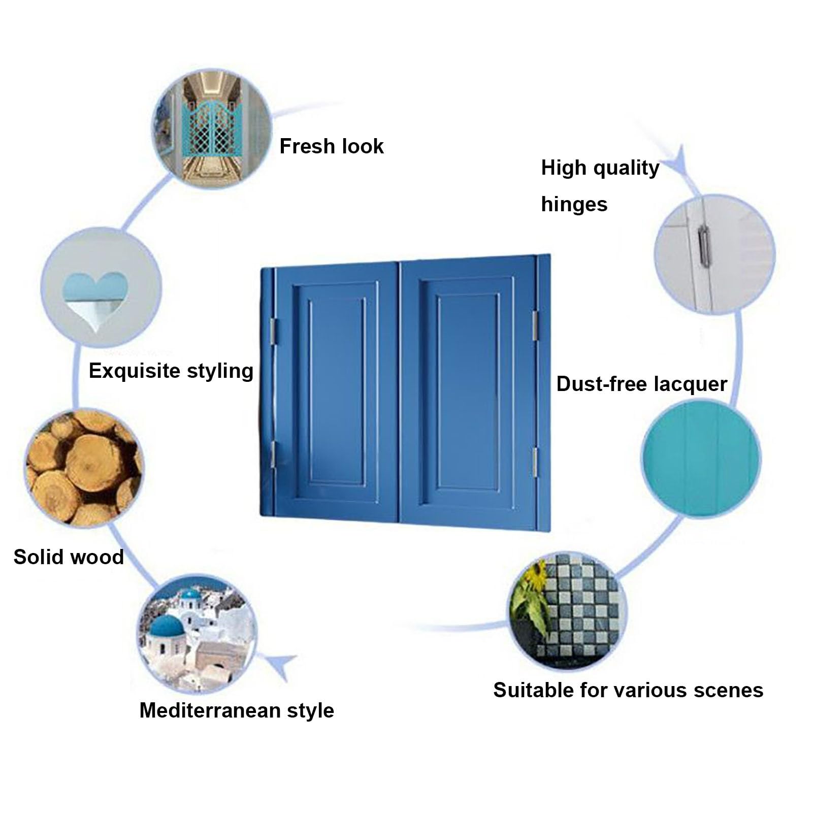 Portes battantes en bois massif avec fonction de fermeture automatique pour cloisons intérieures, portails pour animaux domestiques, comptoirs de magasin – Durable, facile à installer, parfait pour un