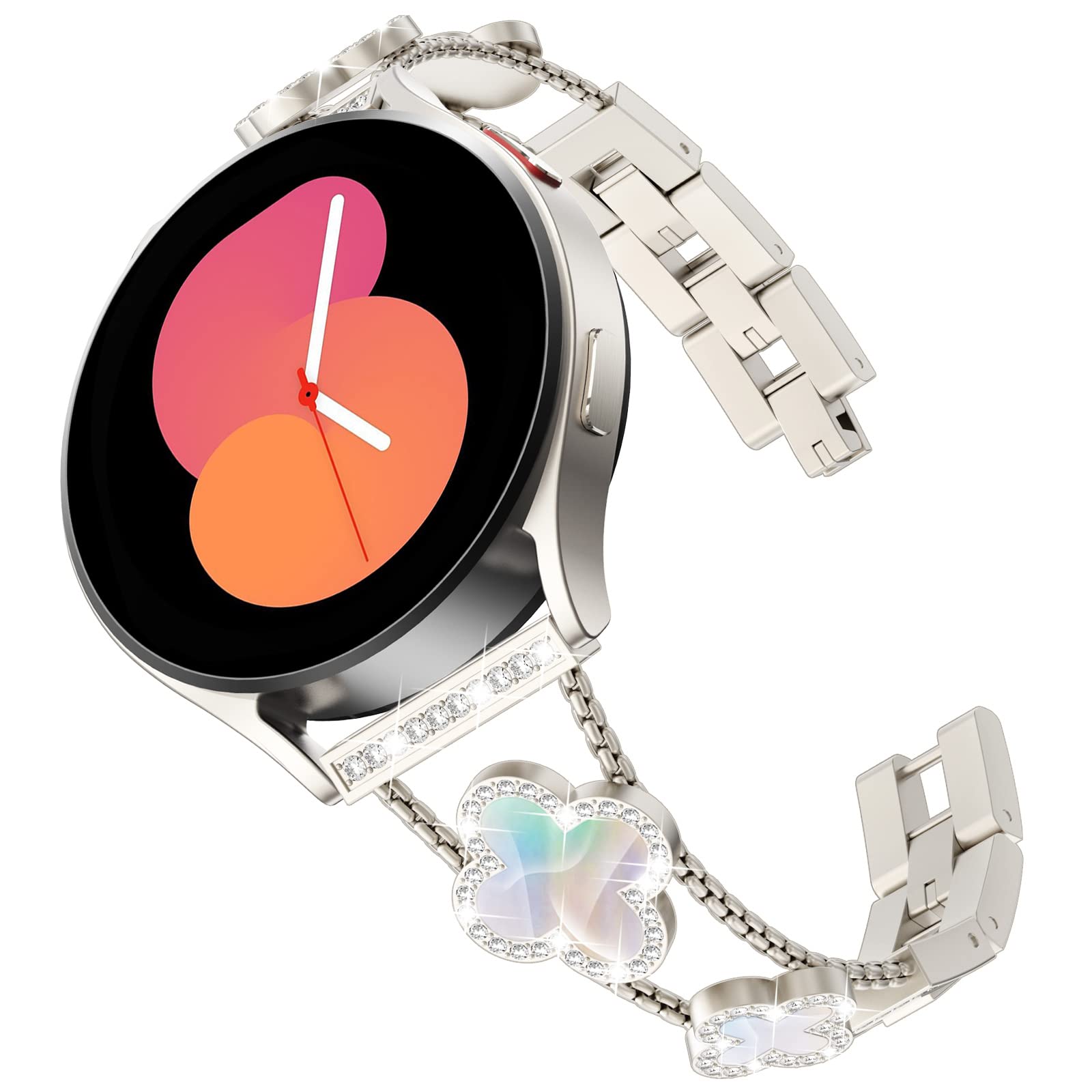 Compatible with Samsung Galaxy Watch 6 Classic 47mm 43mm Band Watch 5 Pro 45mm Watch 6/5/4 40mm 44mm, Bling Diamond Luxury Band for Women for Watch 4 Classic 42mm 46mm Active 2 Watch 3 41mm,Starlight