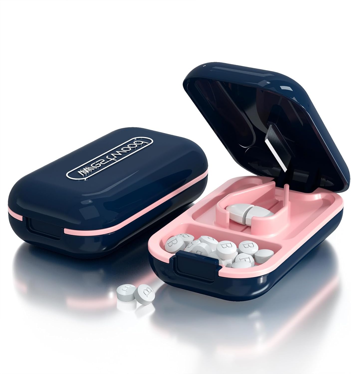 DUBSTAR Pill Cutter Splitter for Small and Tiny Large Pills Portable Blue