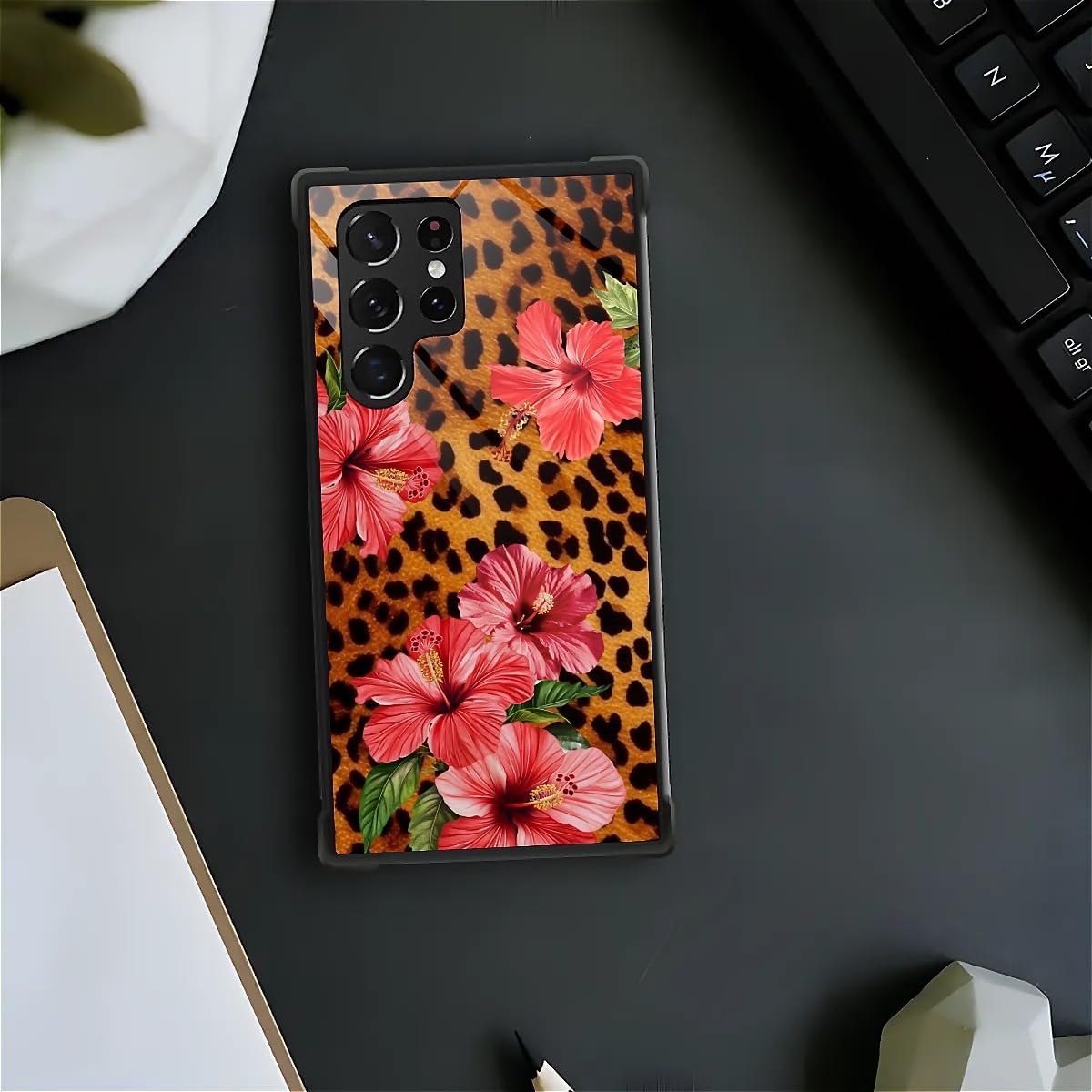 Case for Samsung Galaxy S26 Ultra, Duty Shockproof Full Protection Hard Plastic Bumper Soft Silicone Protective Women Man Girls Case - Leopard Tropical Beachy Floral image 5