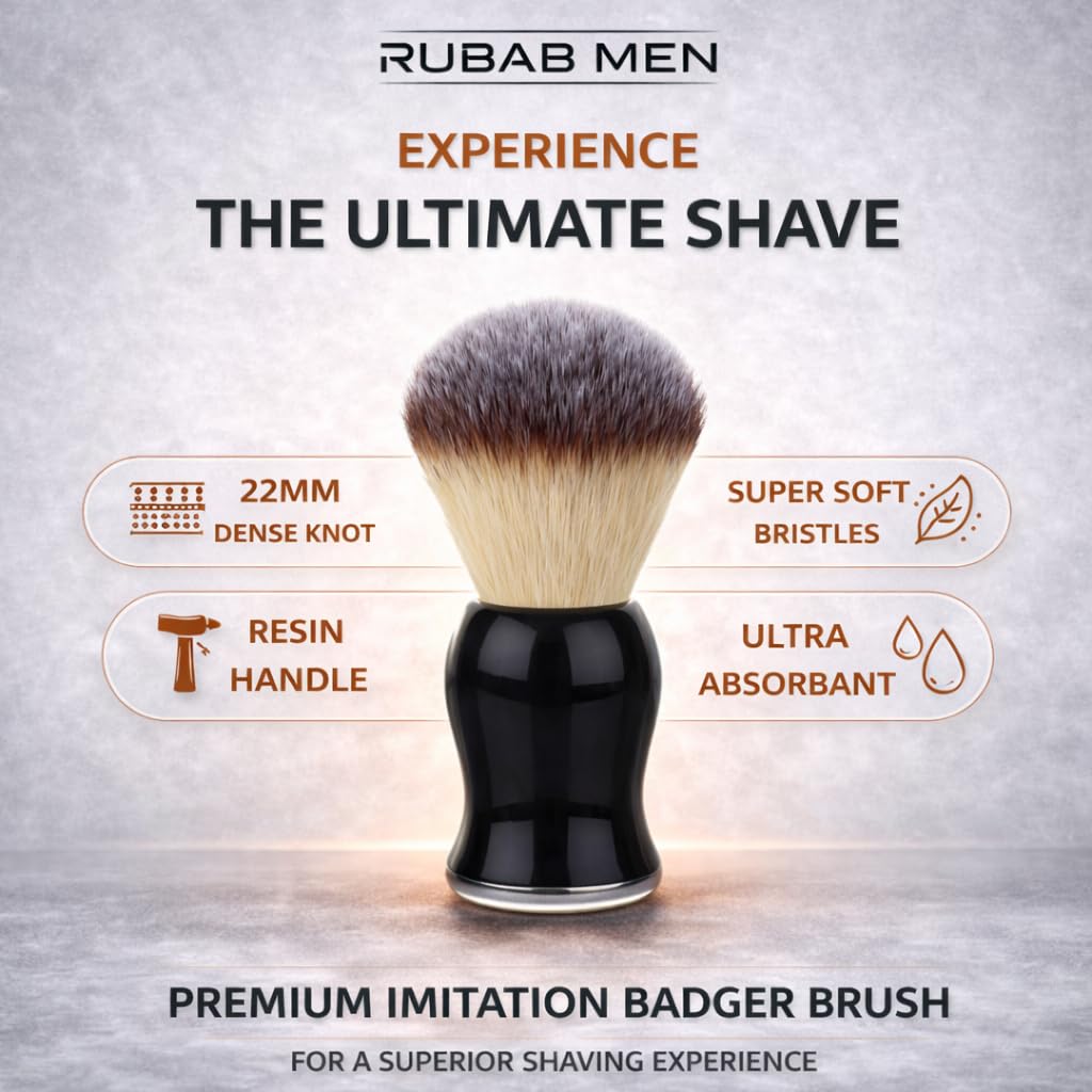 RUBAB MEN Luxuriously Soft Shaving Brush for Men | Panther Edition