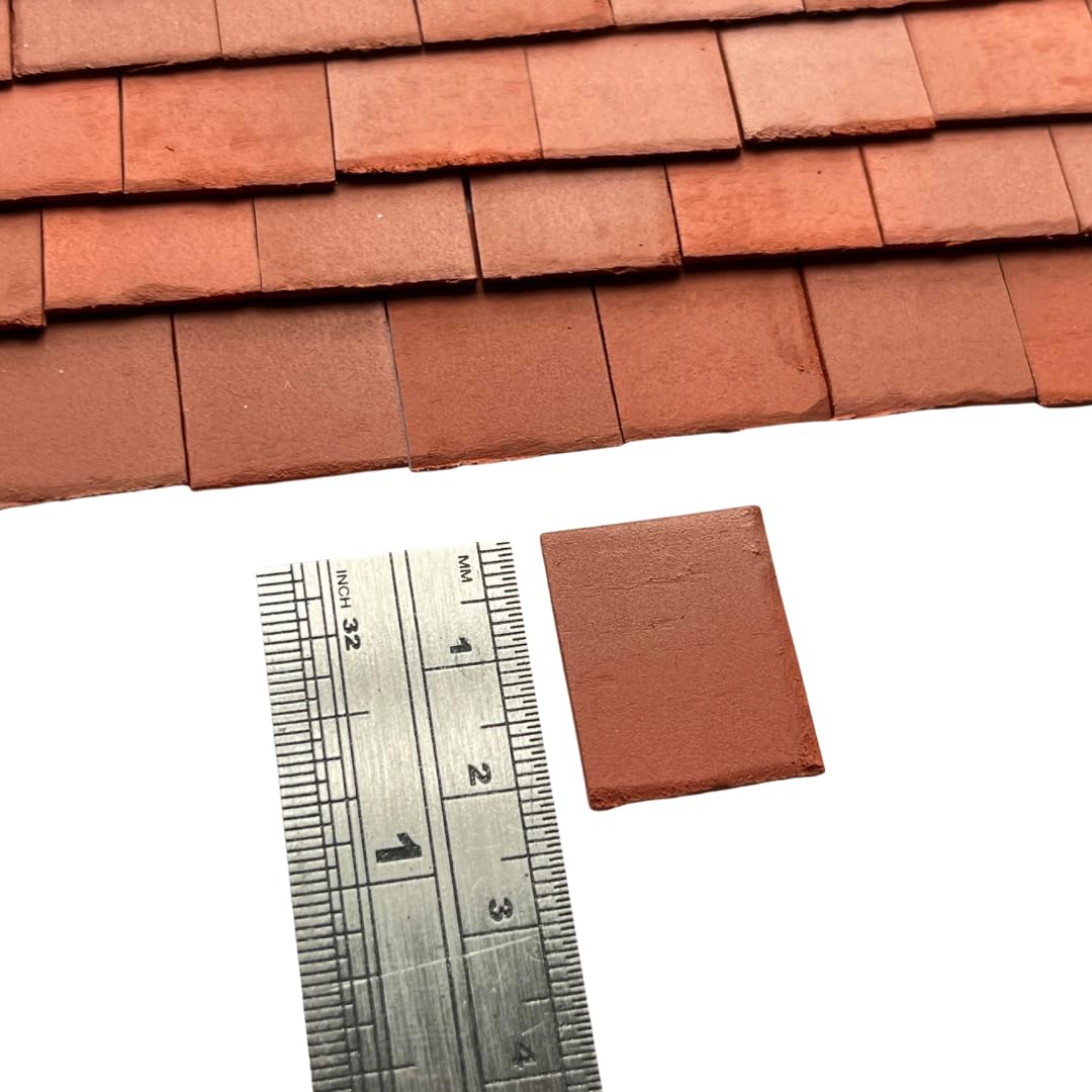 Tegole In Miniatura Scala 1:35 - Terracotta Usurata Per Tetti Case Delle Bambole - Tiny Tiles TT35WT