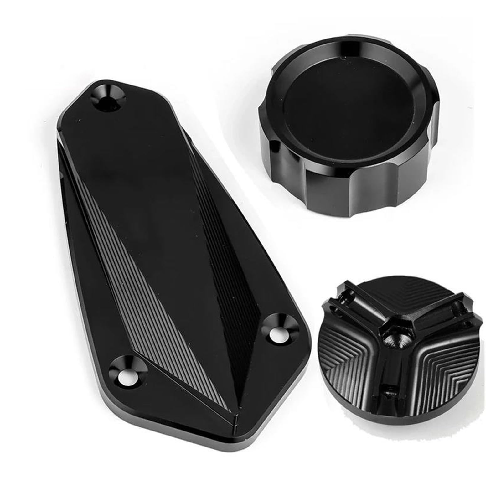 Tapón Llenado Aceite del Motor Tapa del Depósito Maestro del Cilindro De Líquido De Freno Delantero Y Trasero para Z1000 Z1000R 2011-2022 2023 2024(Negro,A Set)