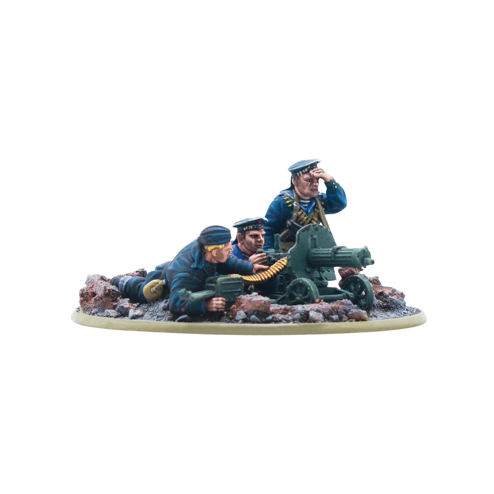 Wargames Delivered - Warlord Games Soviet Naval Brigade Medium MG Team, 28mm WWII Miniature for Ultimate Bolt Action Model in Plastic Resin Quality - Detailed Crew Figures for Gameplay