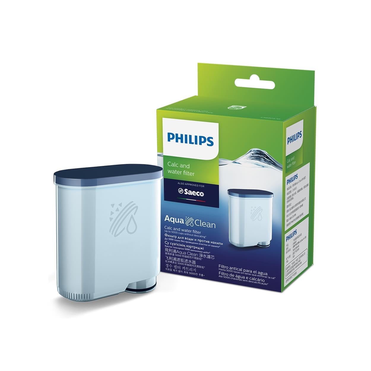 Philips Calc and Water Filter - AquaClean Filter - Extension Machine - No Descaling Needed Up to 5000 Cups - CA6903/10