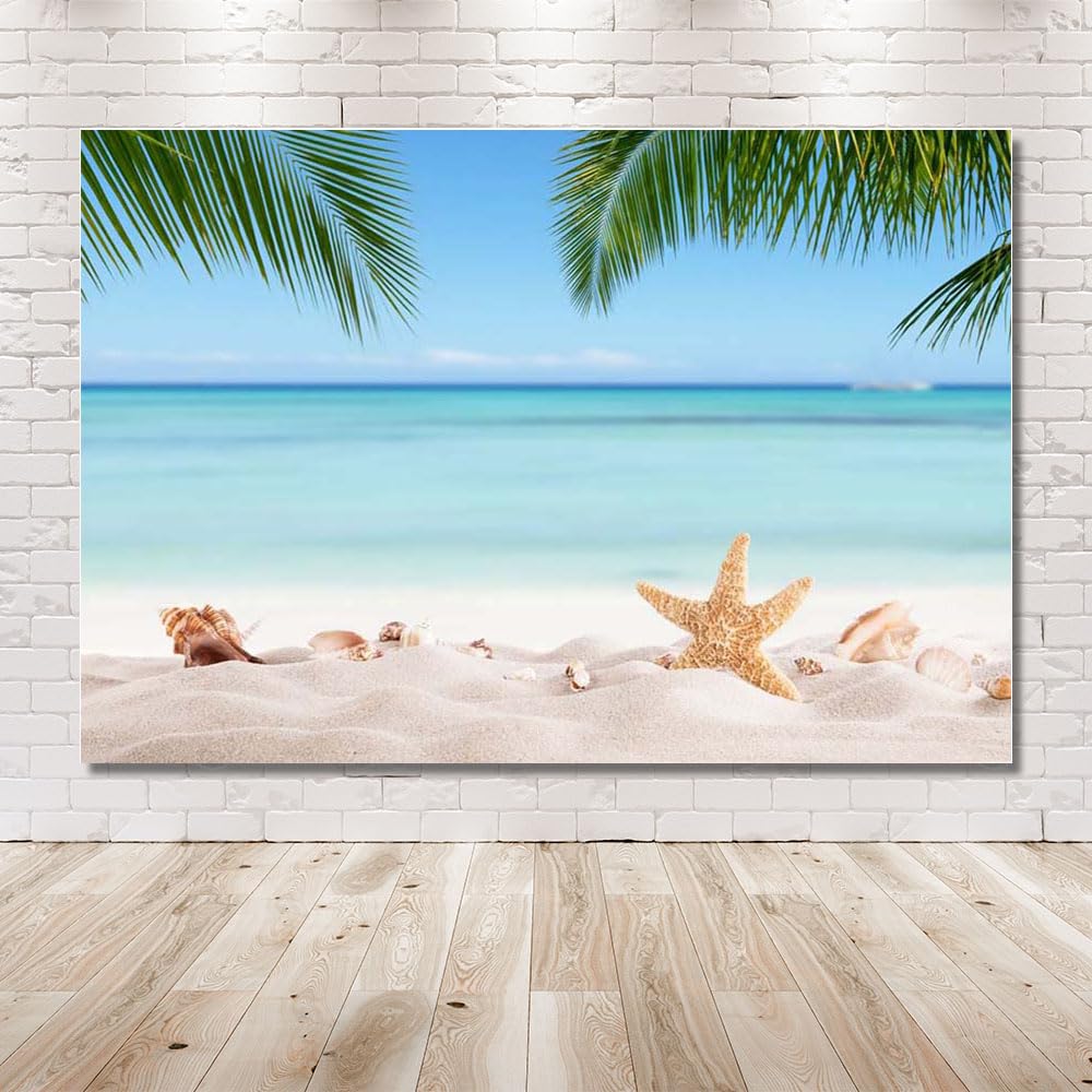 MEHOFOTO Toile De Fond 2,1x1,5m Plage Été Palmiers - Fond Photo Mariage Anniversaire Tropical