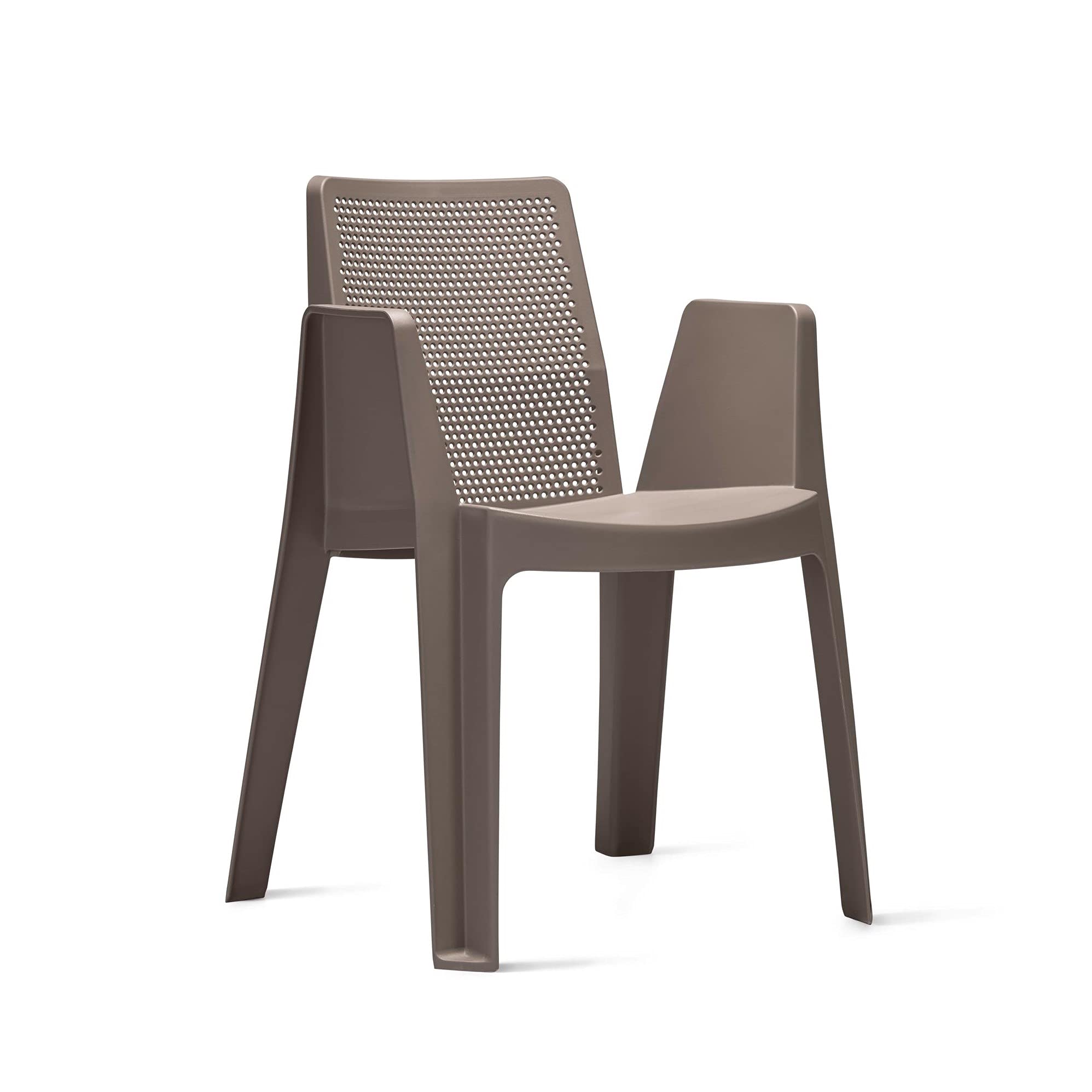 GARBAR Play Set 2 Silla con Brazos Exterior | jardín, terraza, balcón, Picnic, Camping, Catering, Eventos, reuniones | diseño, Ligero, apilable | Chocolate