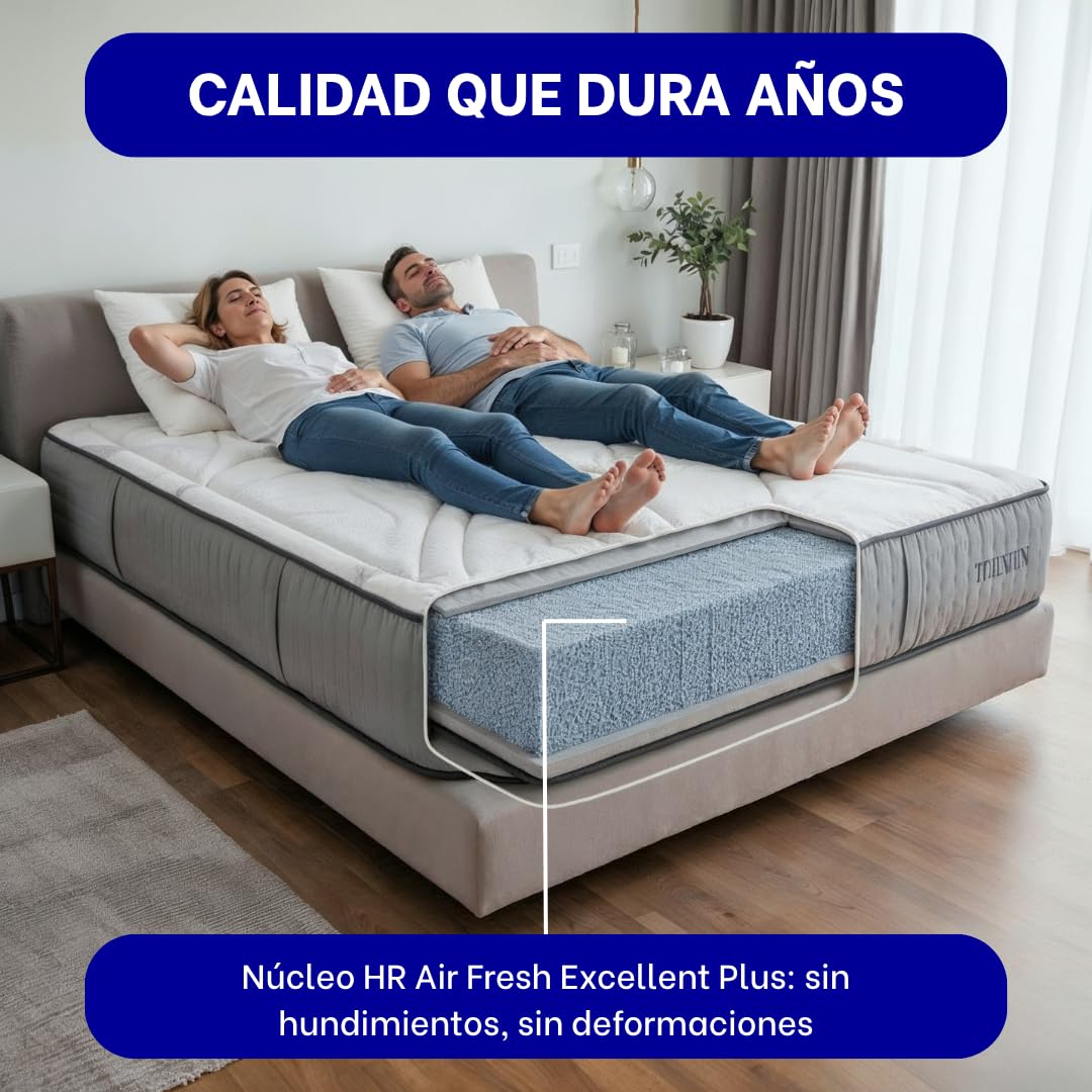 Moisury® Colchón Viscoelástico 150x190 Premium – Firmeza Alta 30 CM Altura – Colchón Ortopédico Titán – Alivio de Espalda y Alineación de Columna – Transpirable Antialérgico Ergonómico