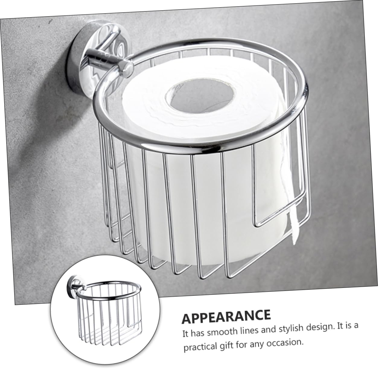 HOMSFOU 2pezzi Porta Rotolo Carta Igienica Inossidabile Supporto Muro Per Organizzazione Bagno e Cucina Design Elegante e Resistente Alla Corrosione Compatibile Con Tutti Tipi Carta