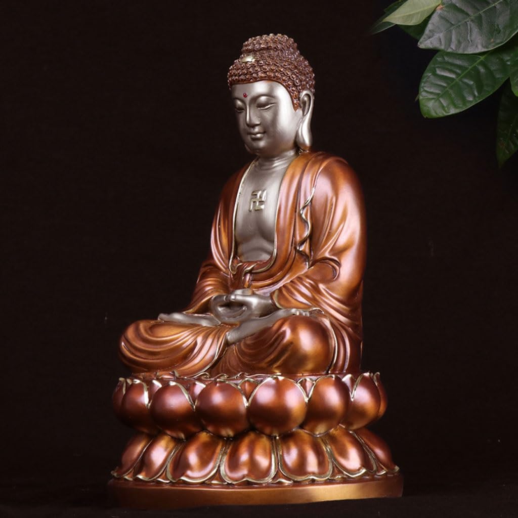 Escultura de Estatua de Buda Adornos De Estatua Buda Metal For El Hogar, Sala Estar, Manualidades Oficina, Vestíbulo, Estudio, Zen