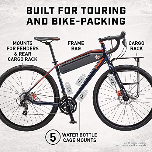 Mongoose Men’s Elroy Adventure Bike 700C Wheel Bicycle,
