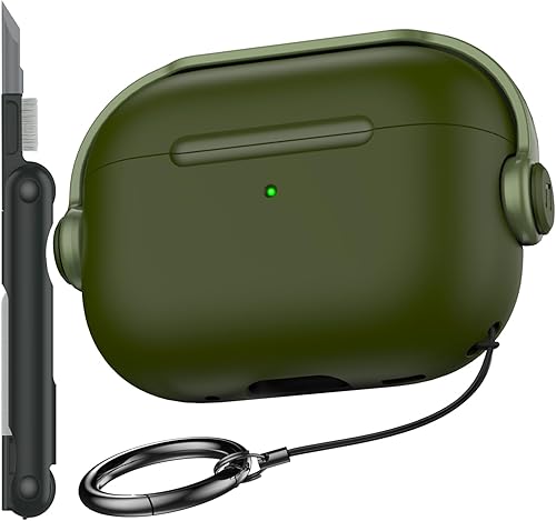 R-fun Funda para Airpods Pro (21 generación, 202320222019) con bloqueo seguro y kit de limpieza, funda protectora para auriculares con auriculares