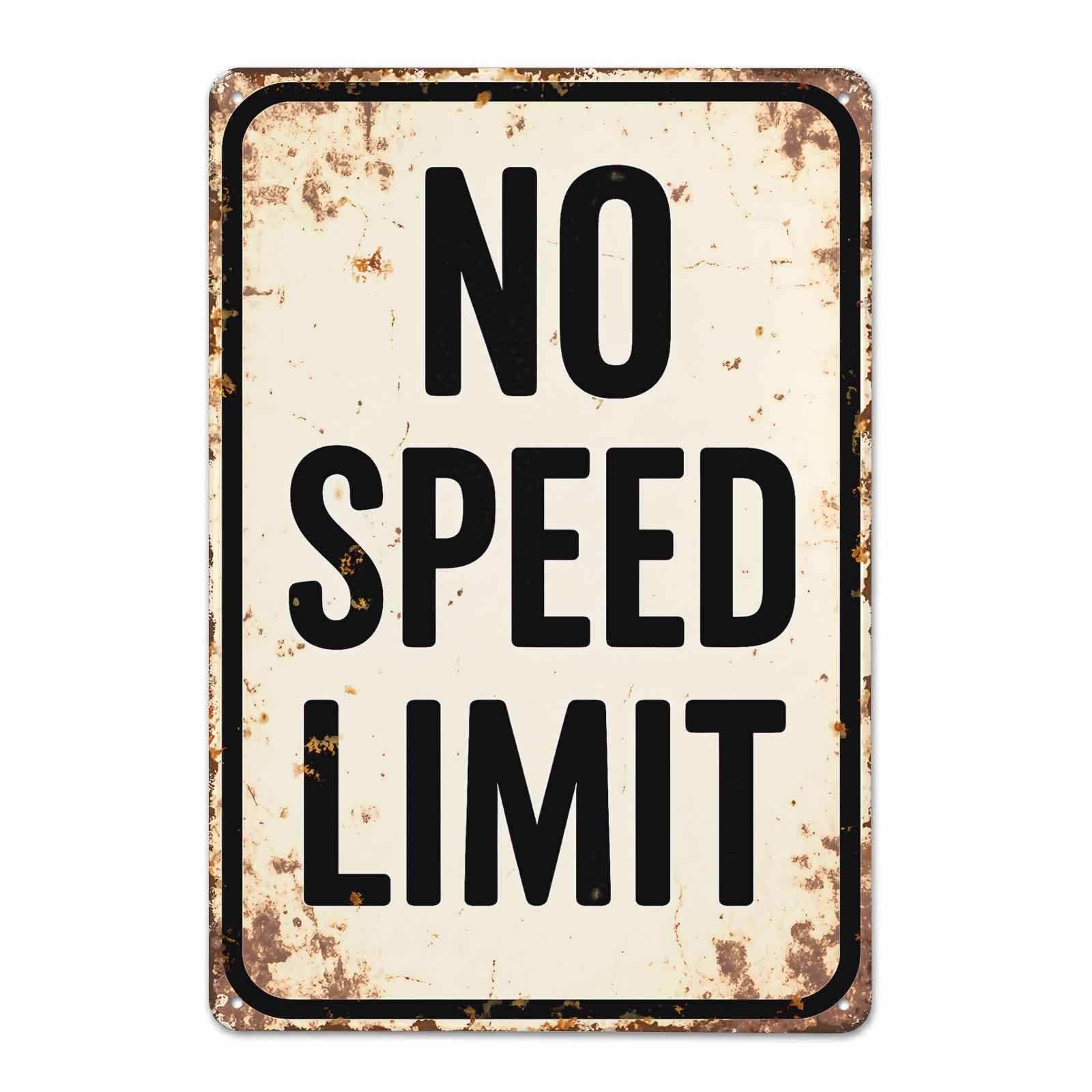 Gsrony Boys Type01 No Speed Limit Vintage Metal Tin Sign 8X12,Waterproof