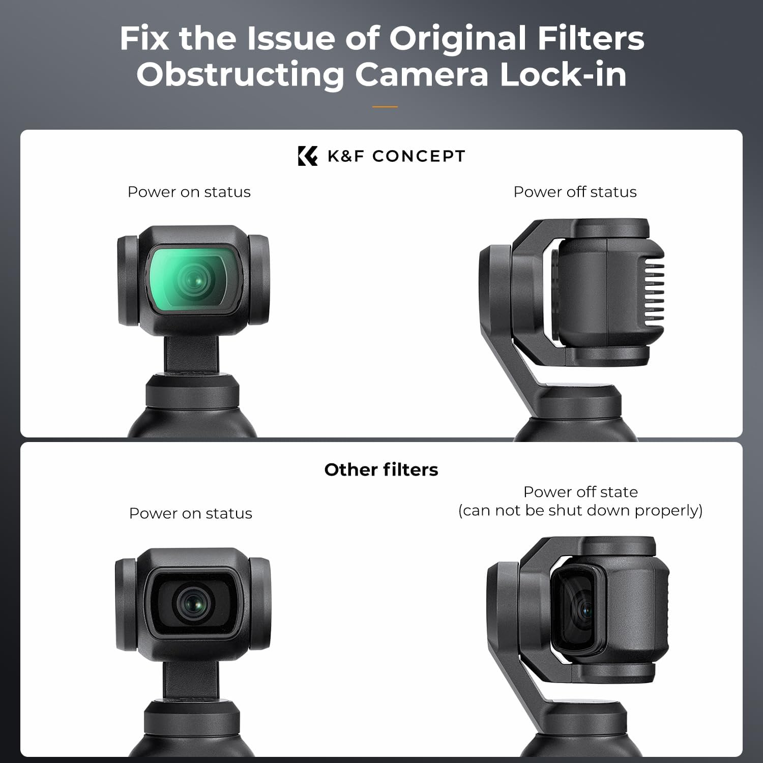 K&F CONCEPT Magnetic ND & Black Diffusion 1/4 Filter Set Compatible with DJI Osmo Pocket 3 Creator Combo Accessories,ND16 ND64 ND256 Neutral Density Light Reduction Cinematic Black Mist Effect Filters
