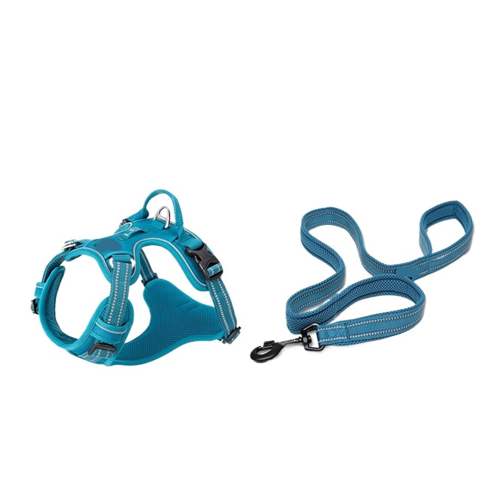 Harnais et laisse pour chien réglable S bleu avec corde 110cm