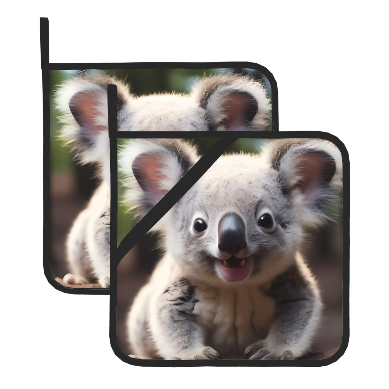 Cute Koala Square Heat Resistant Trivet Set Thick and Durable for Baking Barbecue Cookware Oven