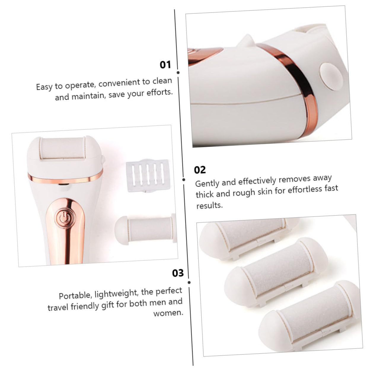 Levigatrice Elettrica Per Piedi Dispositivo Cura Piedi Rimozione Calli Accessori Pedicure Ricarica Usb Adatto Uomini Donne