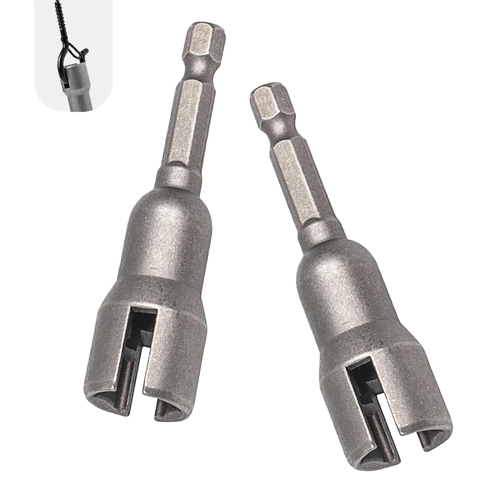 DACIRTY Pack-2 Butterfly Hole Socket Wrench, Hex Shank Nut, Power Wing Nut Driver, Universal Automobile Accessories, for Most Cars, Trucks and Vans (Silver #2.5