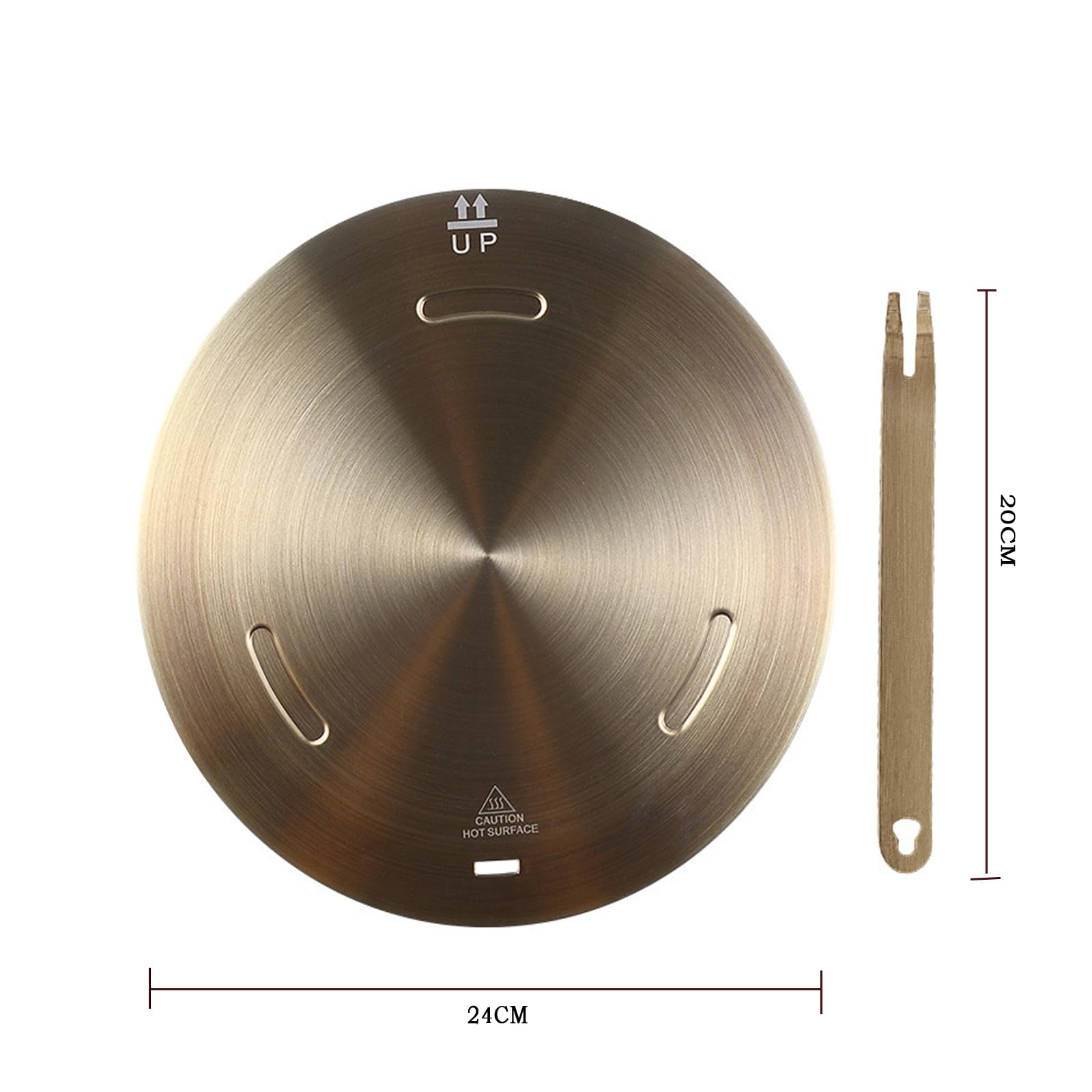 Heat Diffuser Plate, Stainless steel with aluminum interlayer Induction Adapter Plate with Removable Handle for Electric Gas Stove Cooking 9.45inch