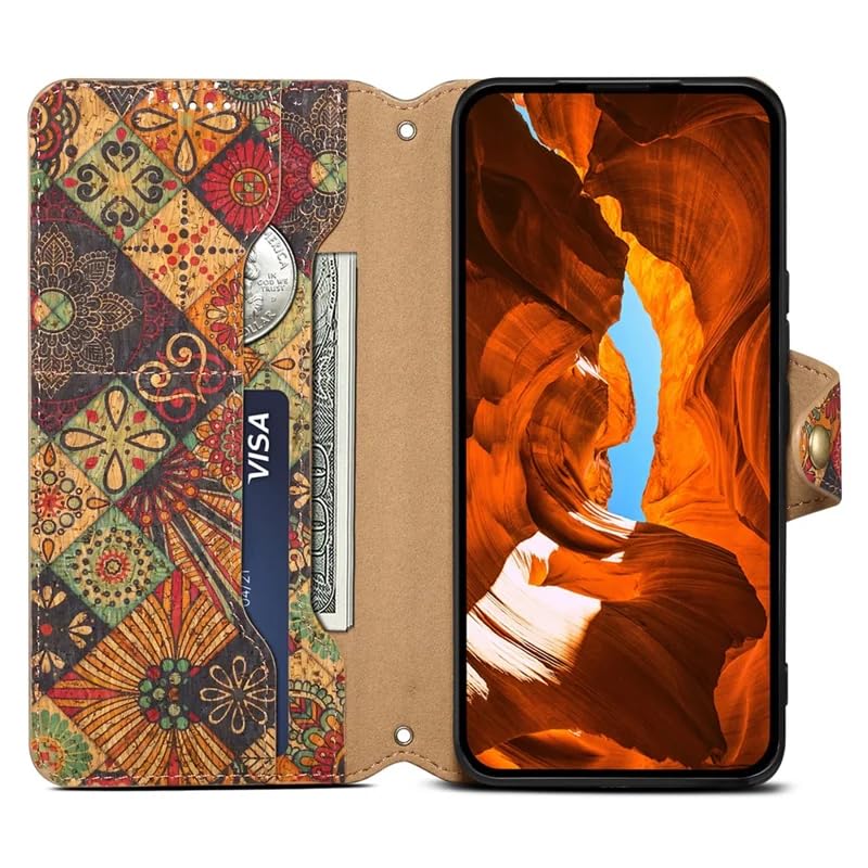 Image of ClickCase for Oneplus 11R 5G Natural Wood Cork Eco-Friendly Printed Vegan Leather Wallet Case Flip Cover with Card Holder & Kickstand,Magnetic Flip Cover for Oneplus 11R 5G (Wooden Autumn)