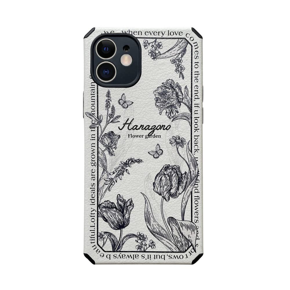 Coque iPhone XR fleur rétro anti-choc et anti-rayures motif blanc - 8