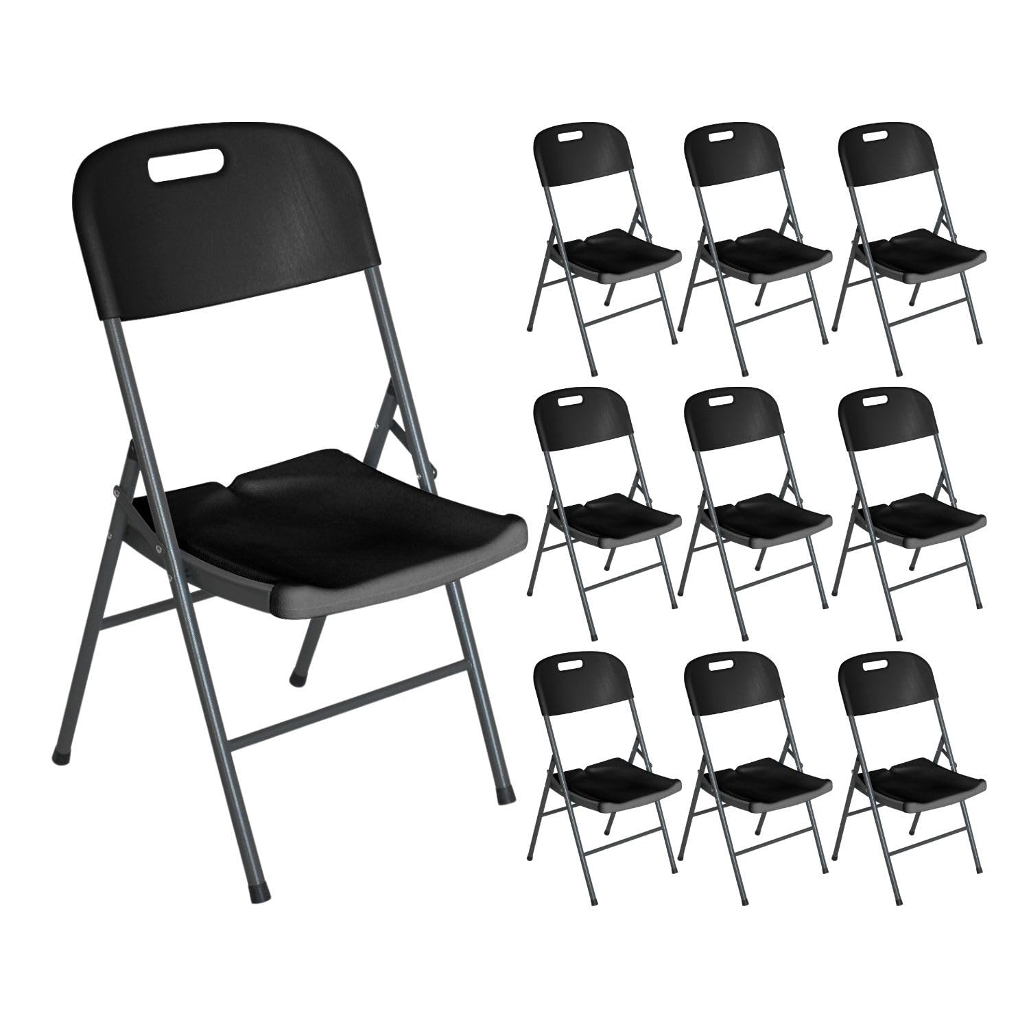 THINIA HOME Pack 10 Sillas Plegables con Asa 47x58x87cm