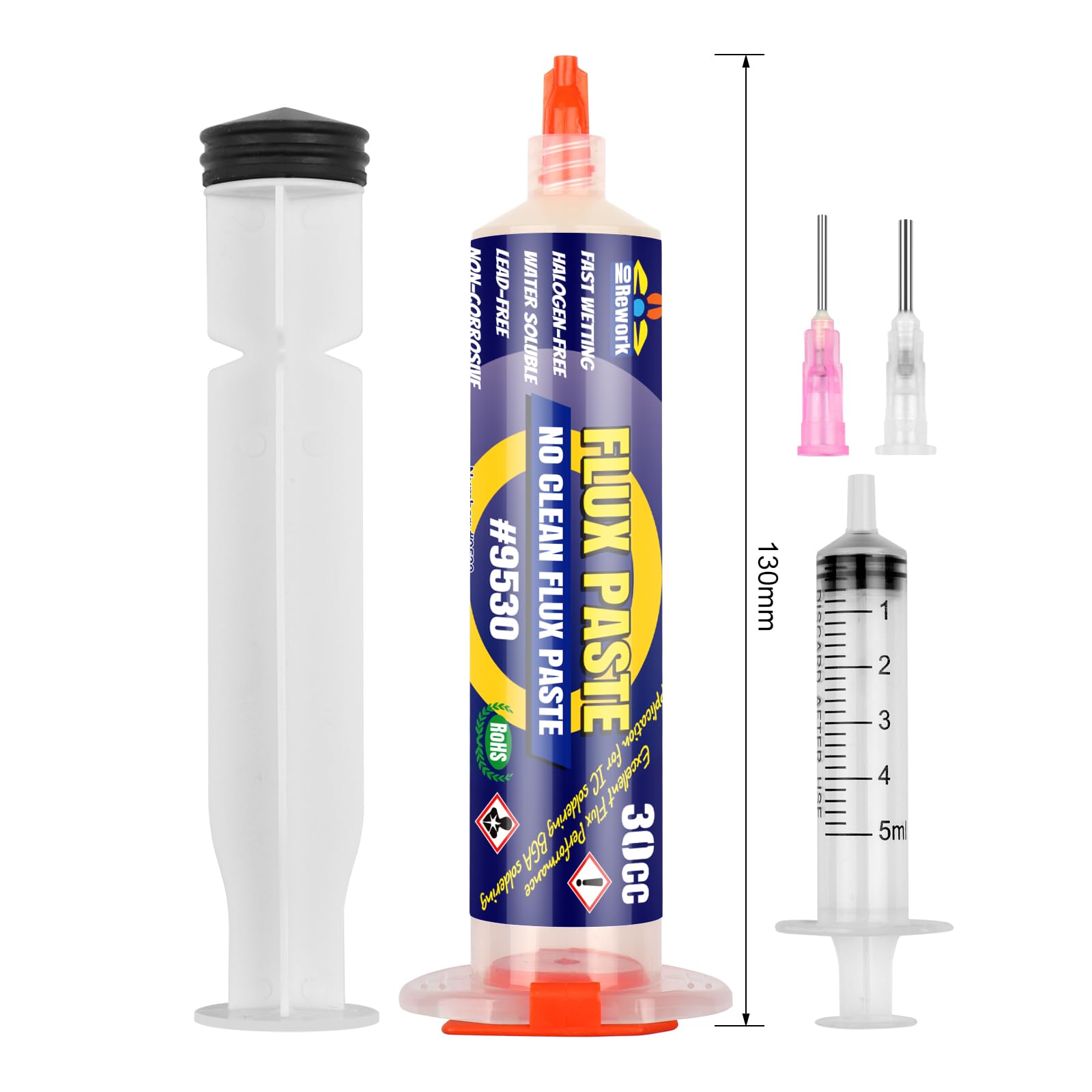 No-clean Flussante Saldatura, Senza Piombo Flussanti e Paste per Saldatura, 30mL Siringa flussanti per saldatura, per PCB SMD BGA PGA elettrici (1.62oz/46g)