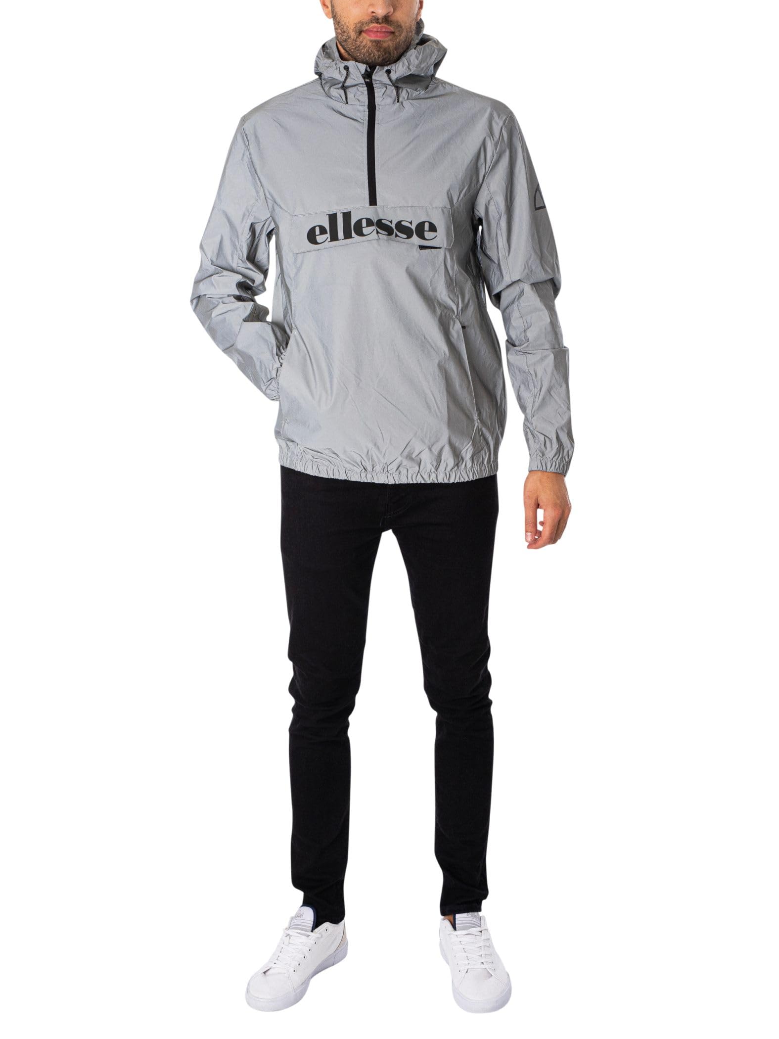 Ellesse Herren Acera Schlupfjacke mit Kapuze, Wasserfest, Reflektierend, XL EU