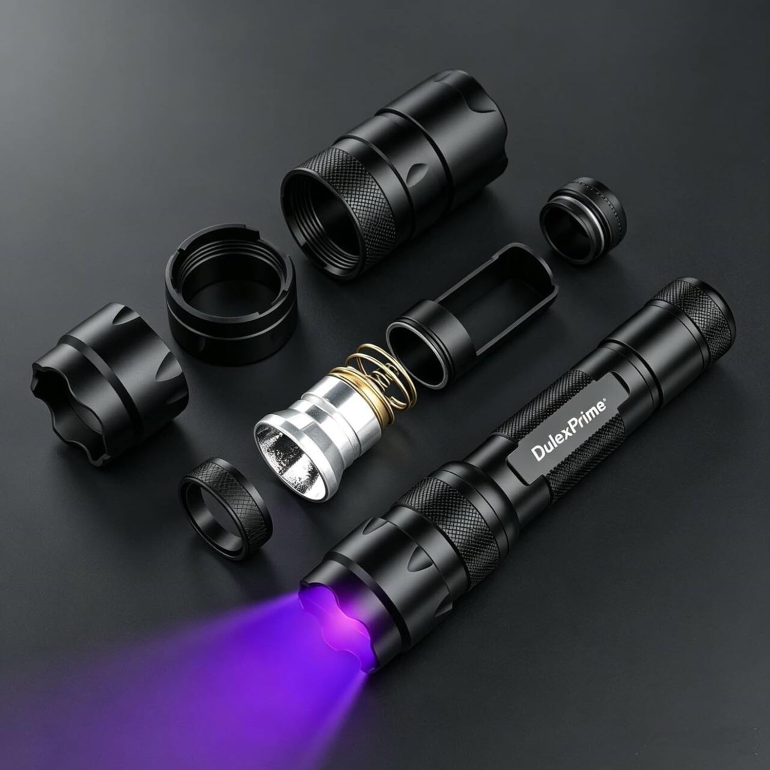 DULEX Linterna UV de luz negra, 365nm UV Led Blacklight linternas y cargador de baterías recargables para uso profesional/comercial